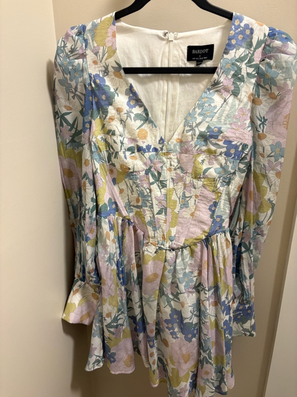 Bardot Long Sleeve Mini Dress